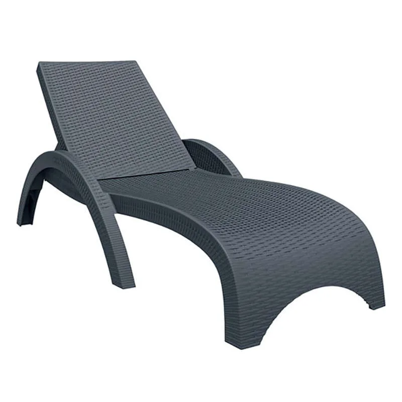 Ξαπλώστρα (73Χ187Χ44) FIJI DARK GREY, SIESTA