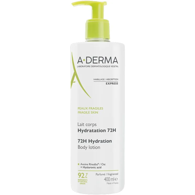 A-Derma The Essentials Express Absorption 72h Hydration Body Lotin Λοσιόν Σώματος 72ωρης Ενυδάτωσης Ειδικά Σχεδιασμένη για Ευαίσθητες Επιδερμίδες 400ml