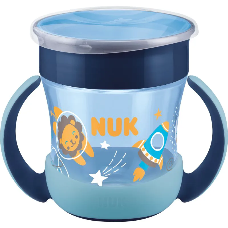 NUK Magic Cup Night κύπελλο με λαβές 6m+ Blue 160 ml