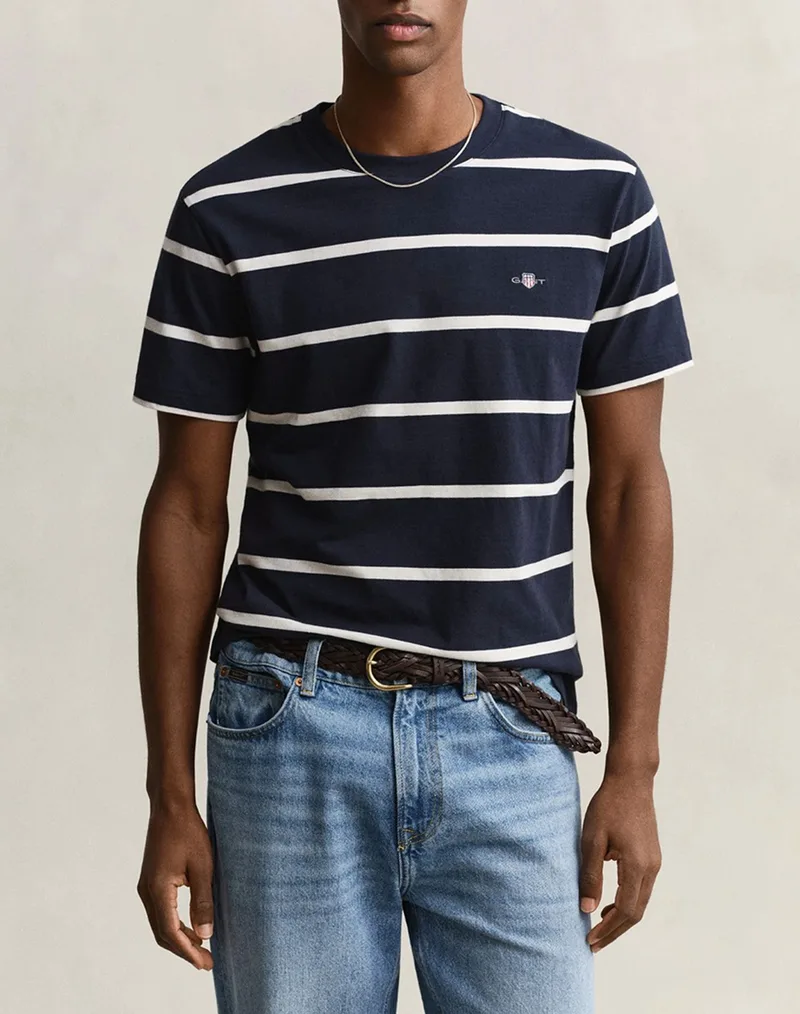 GANT ΜΠΛΟΥΖΑ ΚΜ STRIPED SS TSHIRT 3G2003398-433 DarkBlue