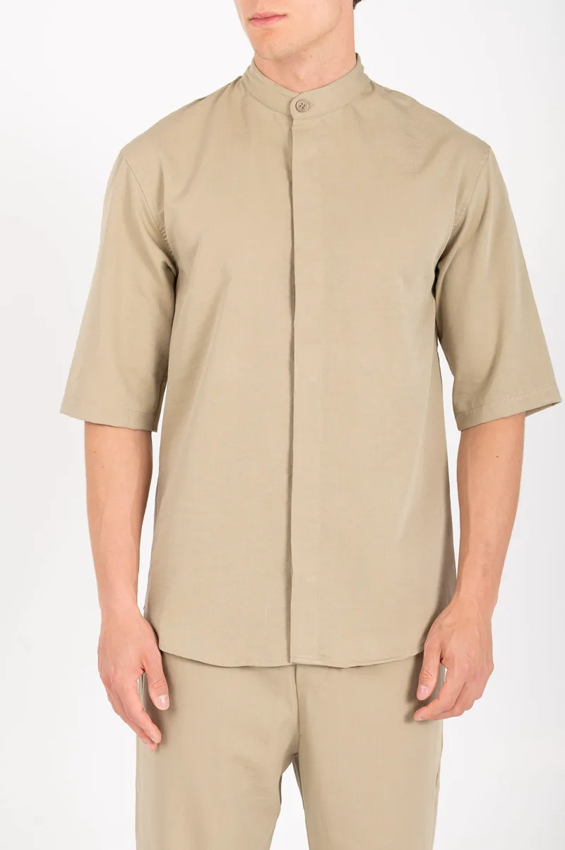Vittorio Ανδρικό Πουκάμισο Overshirt Vittorio 300-25-MIRO Olive Μπεζ