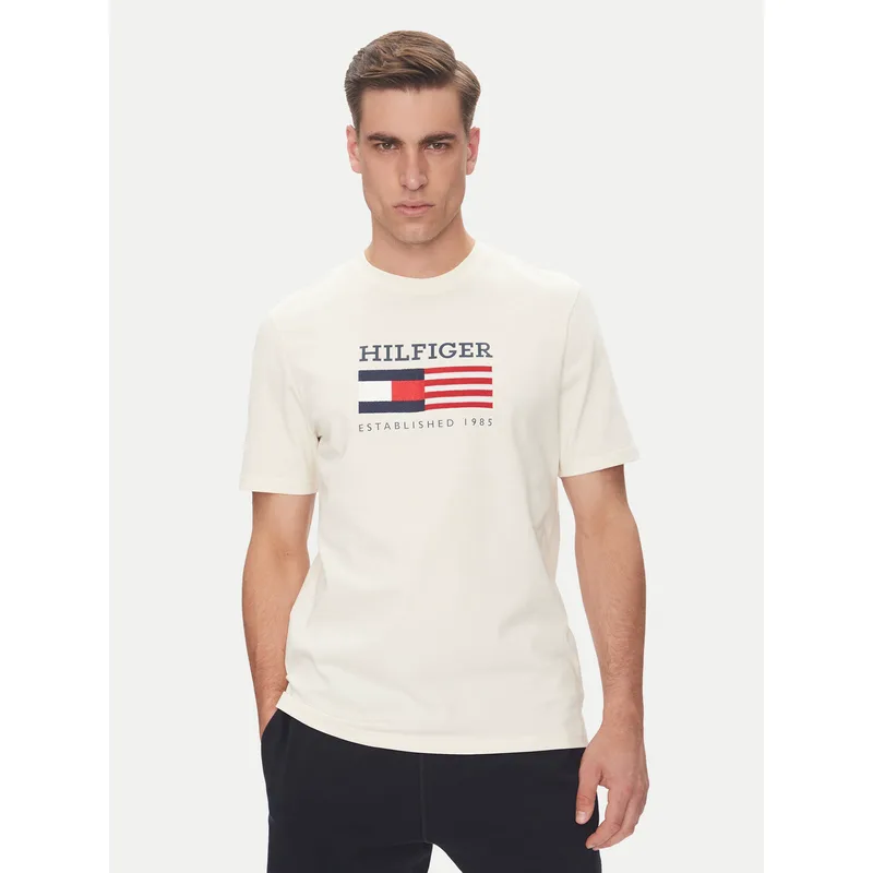 Tommy Hilfiger T-Shirt American Monotype MW0MW39843 Εκρού Regular Fit