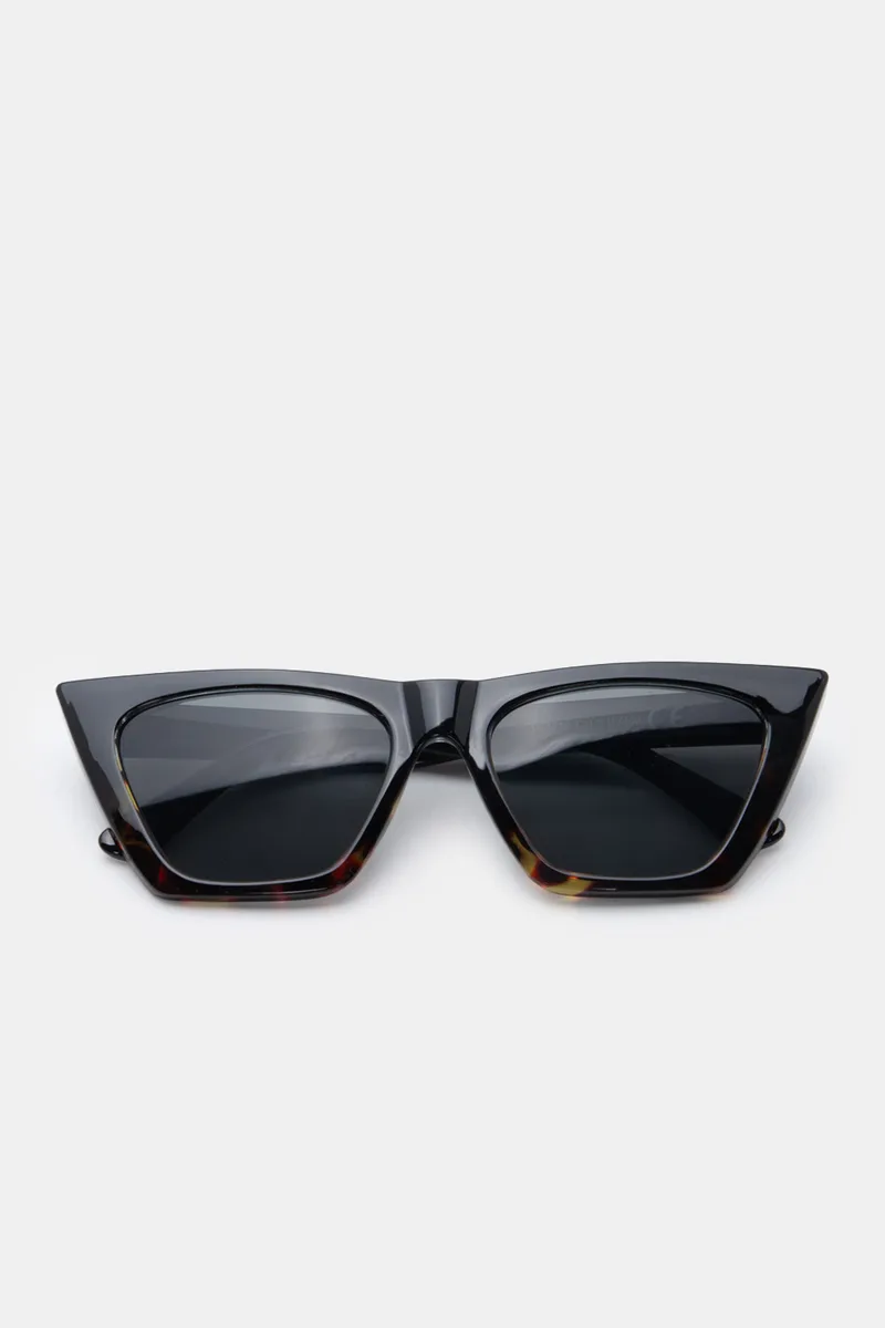 Γυαλιά Ηλιού Cat-Eye Bold Frame Como - Animal Print-Μαύρο