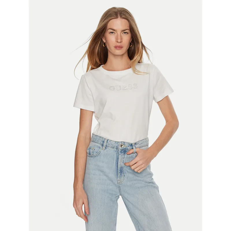 Guess T-Shirt V3BI11 J1314 Λευκό Regular Fit