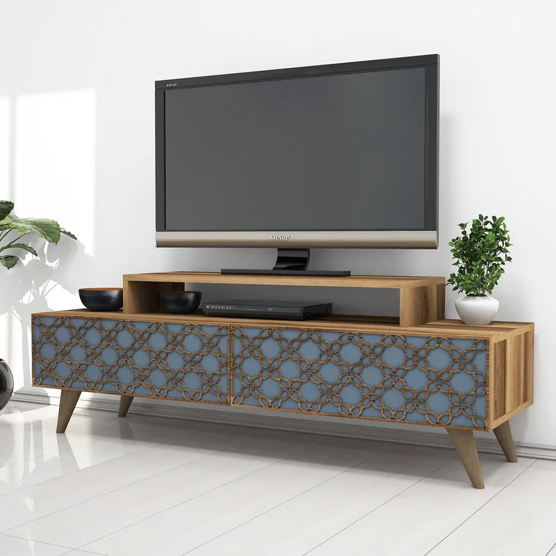 Βάση Τηλεόρασης City - Walnut, Chalcedony 845Hct3019 (140x48,8x41,8)