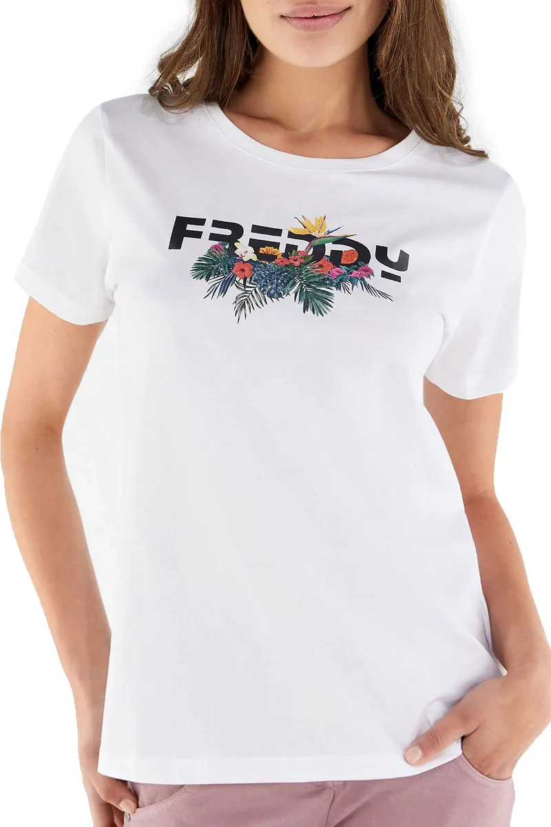 Μπλούζα Κοντομάνικη Freddy Με Φλοράλ Τύπωμα S2WTEET2-W Γυναικείο