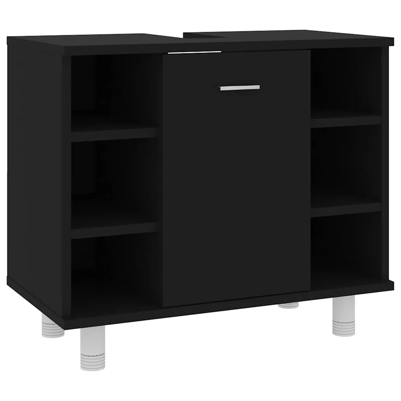 vidaXL Ντουλάπι Νιπτήρα Μαύρο 60 x 32 x 53,5 εκ. Επεξ. Ξύλο