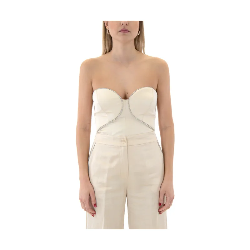 Μπλουζάκια με μακριά μανίκια Access Fashion RHINESTONES BUSTIER WOMEN