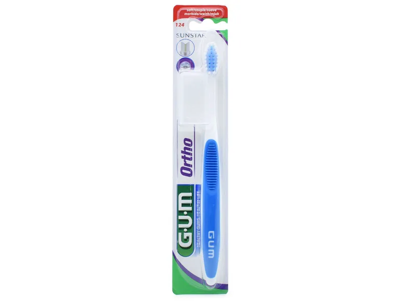 GUM 124 Ortho Οδοντόβουρτσα Μαλακή 1 Τεμάχιο - Μπλε
