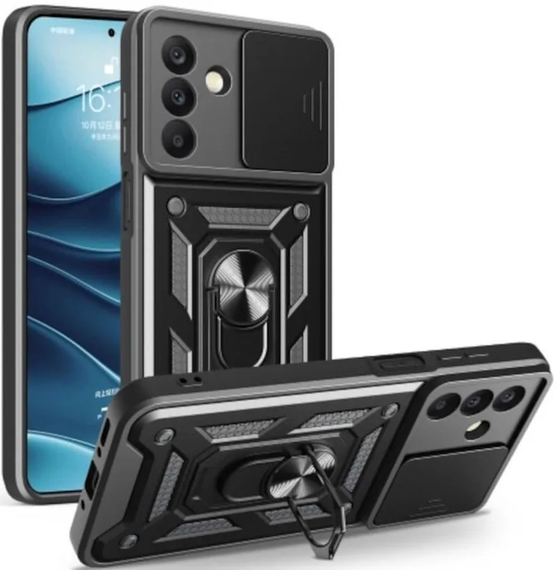 Θήκη Samsung Galaxy A26 Bodycell Armor Slide Ανθεκτική με Κάλυμμα για την Κάμερα & Μεταλλικό Ring Holder - Black (5206015080852)