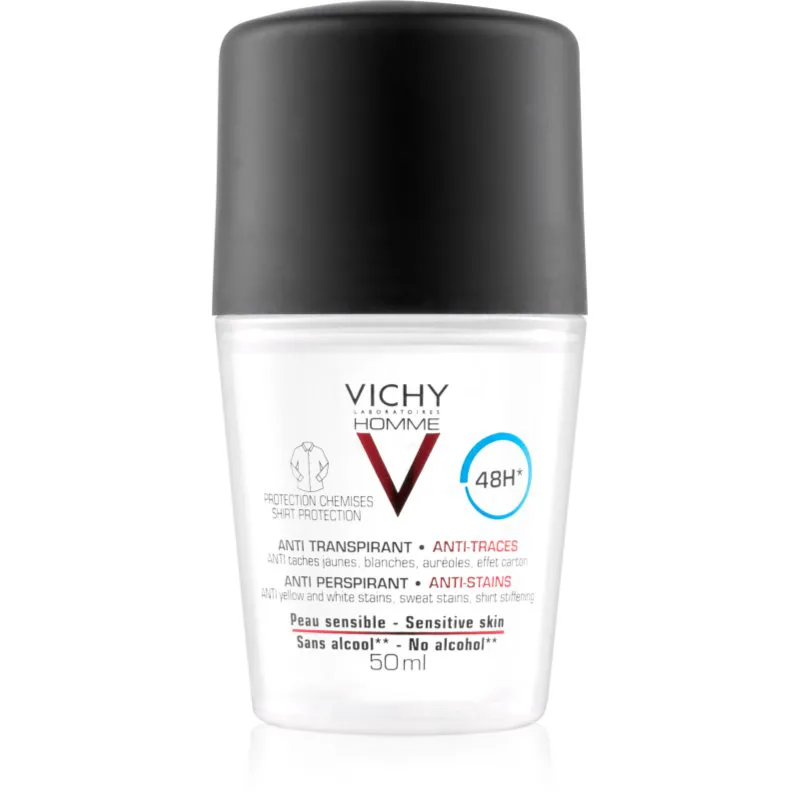 Vichy Homme Deodorant αντιιδρωτικό κατά των λευκών και κίτρινων κηλίδων 48 ώρες 50 ml