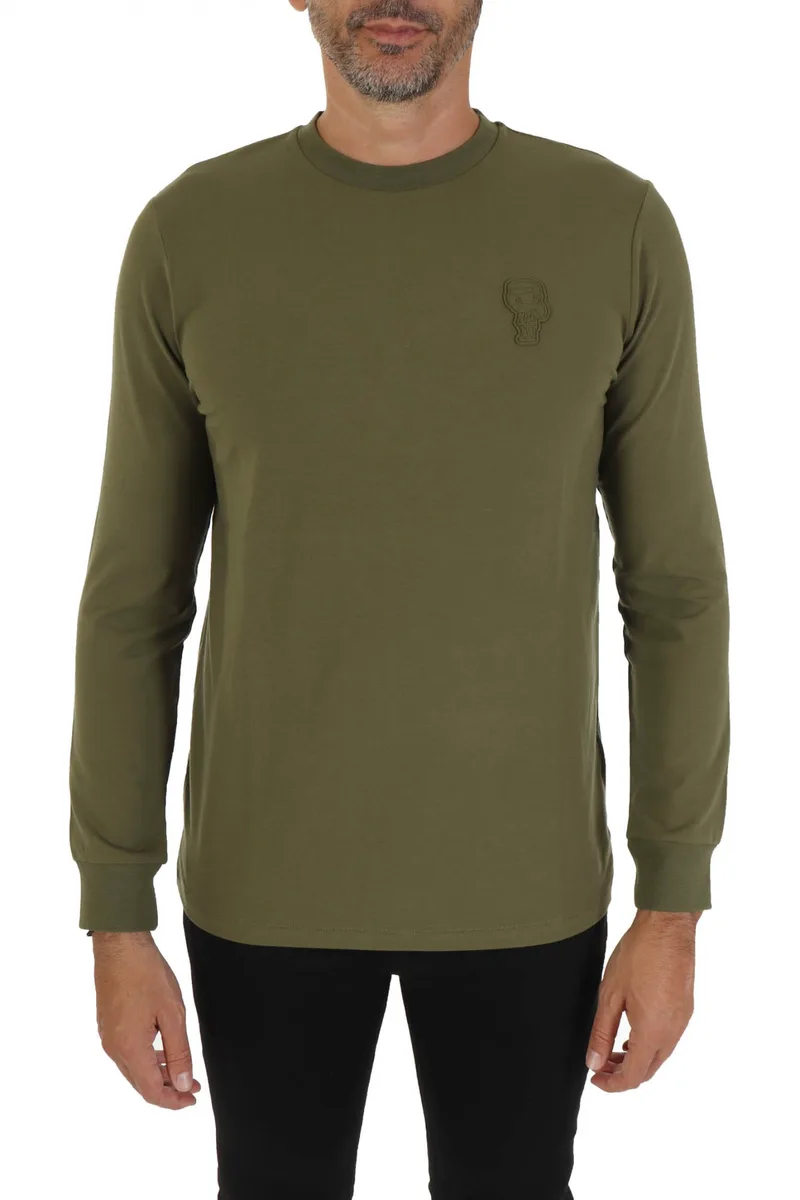 KARL LAGERFELD T-SHIRT CREWNECK LOGO ΧΑΚΙ