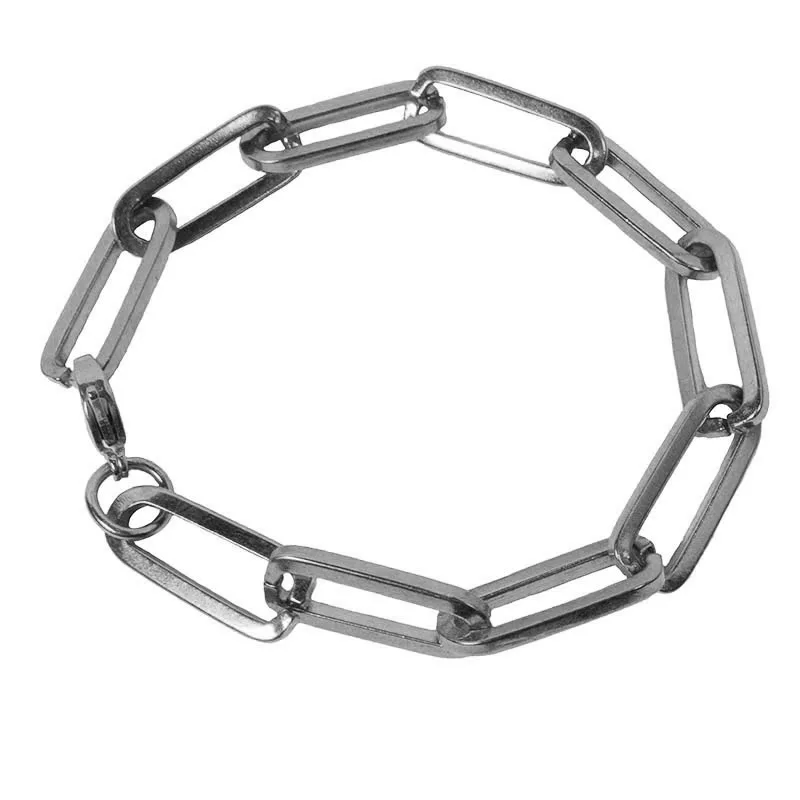 AD Unisex βραχιόλι αλυσίδα συνδετήρας ατσάλι παχύ Ανδρικό