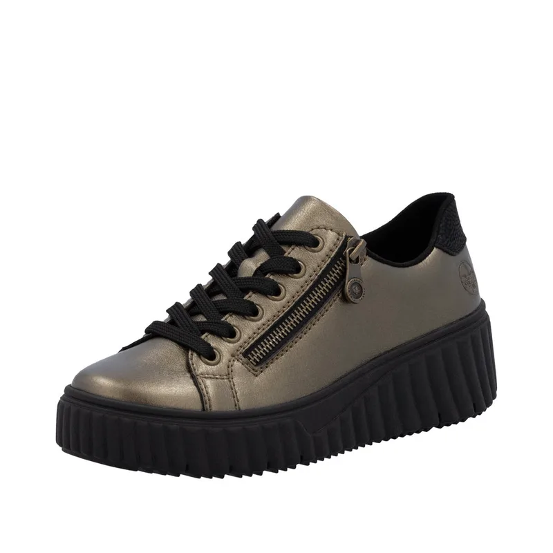 Rieker N2501-90 Ανατομικό Δερμάτινο Sneaker Μπρονζέ