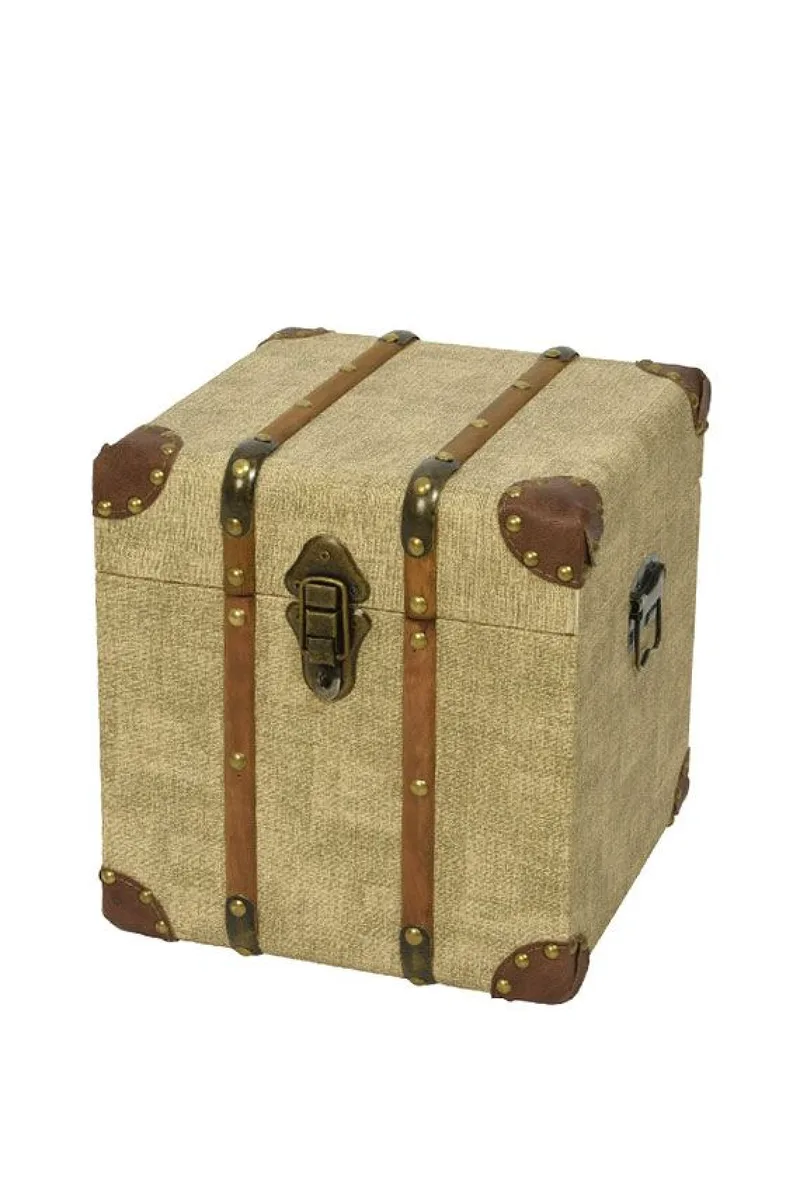 Μπαουλο Ρετρο Ξυλινο Με Antique Λεπτομερειες 30Cm 28x28x30cm Μονόχρωμο Kaeming