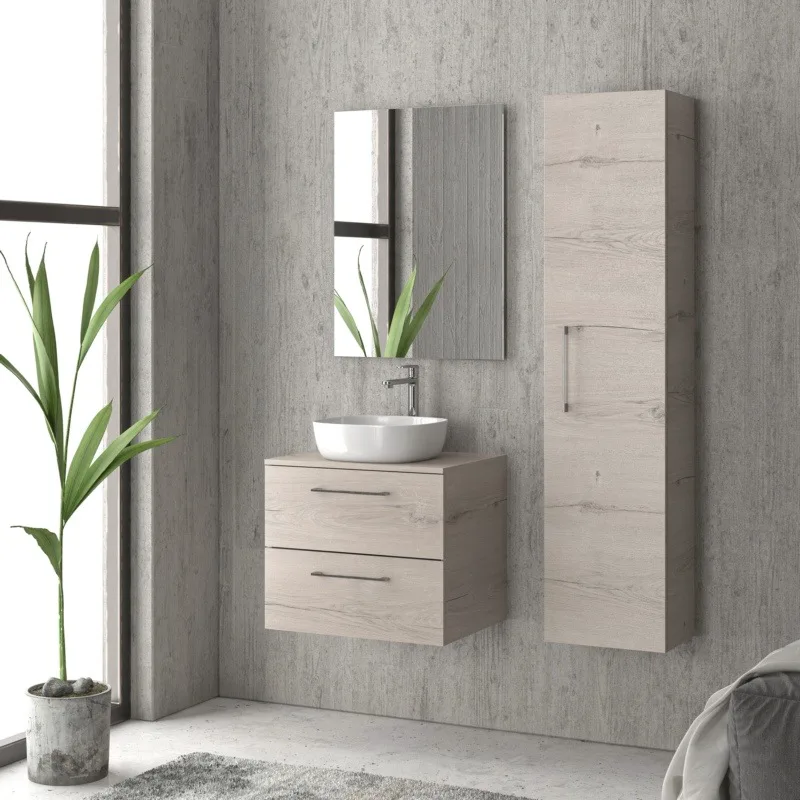 Έπιπλο με 2 Συρτάρια Soft Exclusive Grey Elvezia (60x45.5cm) (Έπιπλο Χωρίς Νιπτήρα)