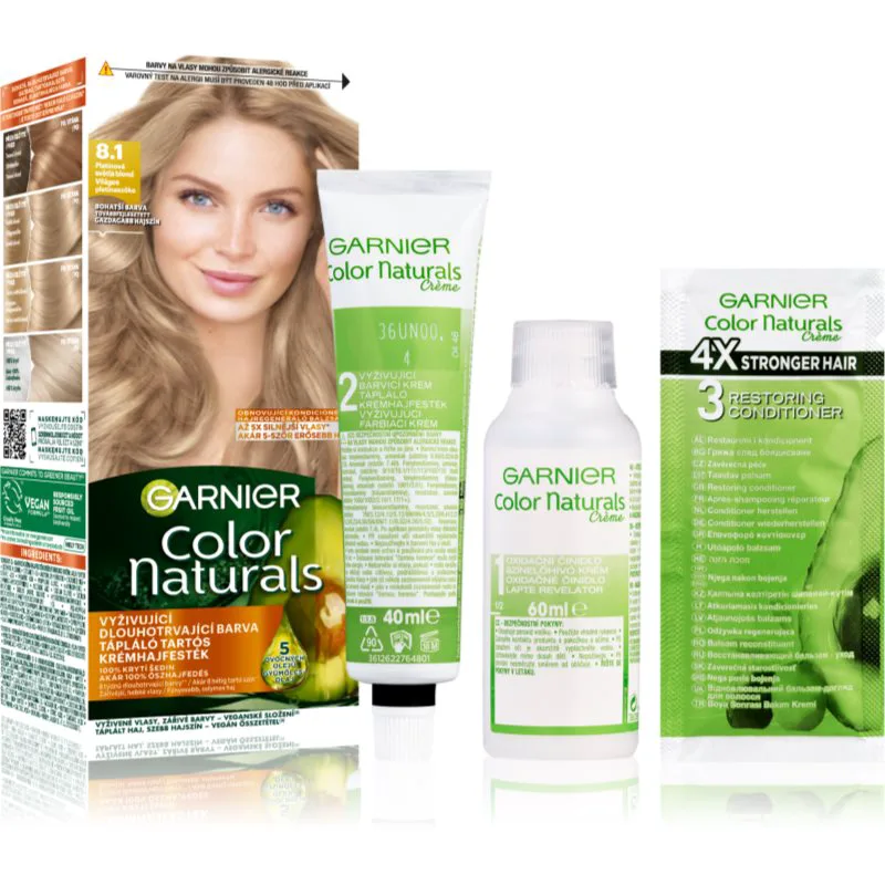 Garnier Color Naturals Creme βαφή μαλλιών απόχρωση 8.1 Natural Light Ash Blond 1 τμχ