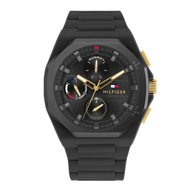 TOMMY HILFIGER Neo Multifunction Black Rubber Strap 1792120