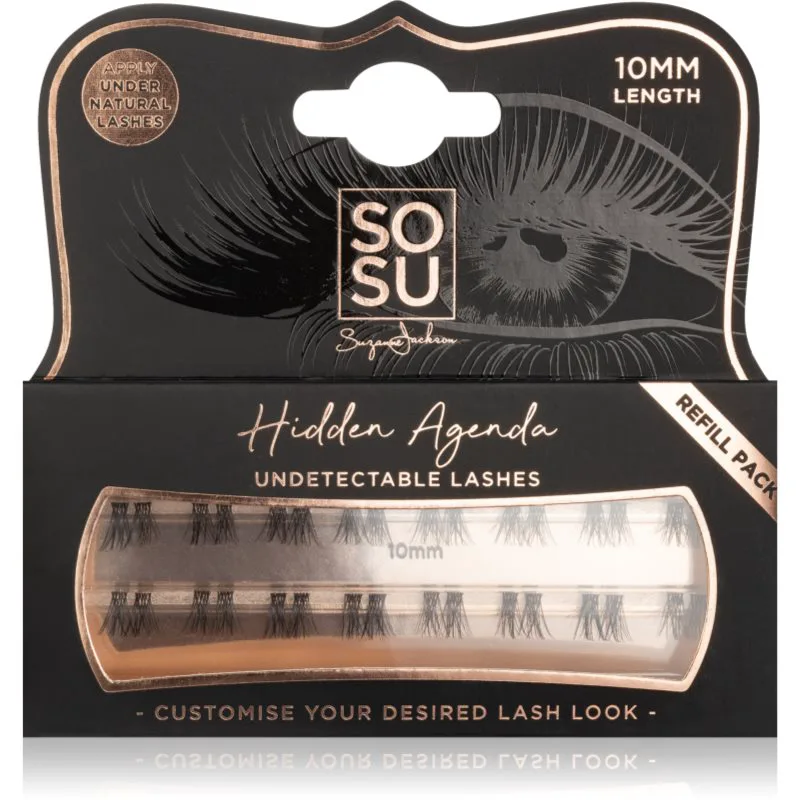 SOSU Cosmetics Hidden Agenda Undetectable Lashes αυτοκόλητες βλεφαρίδες σε τουφάκια χωρίς κόμπο 10 mm