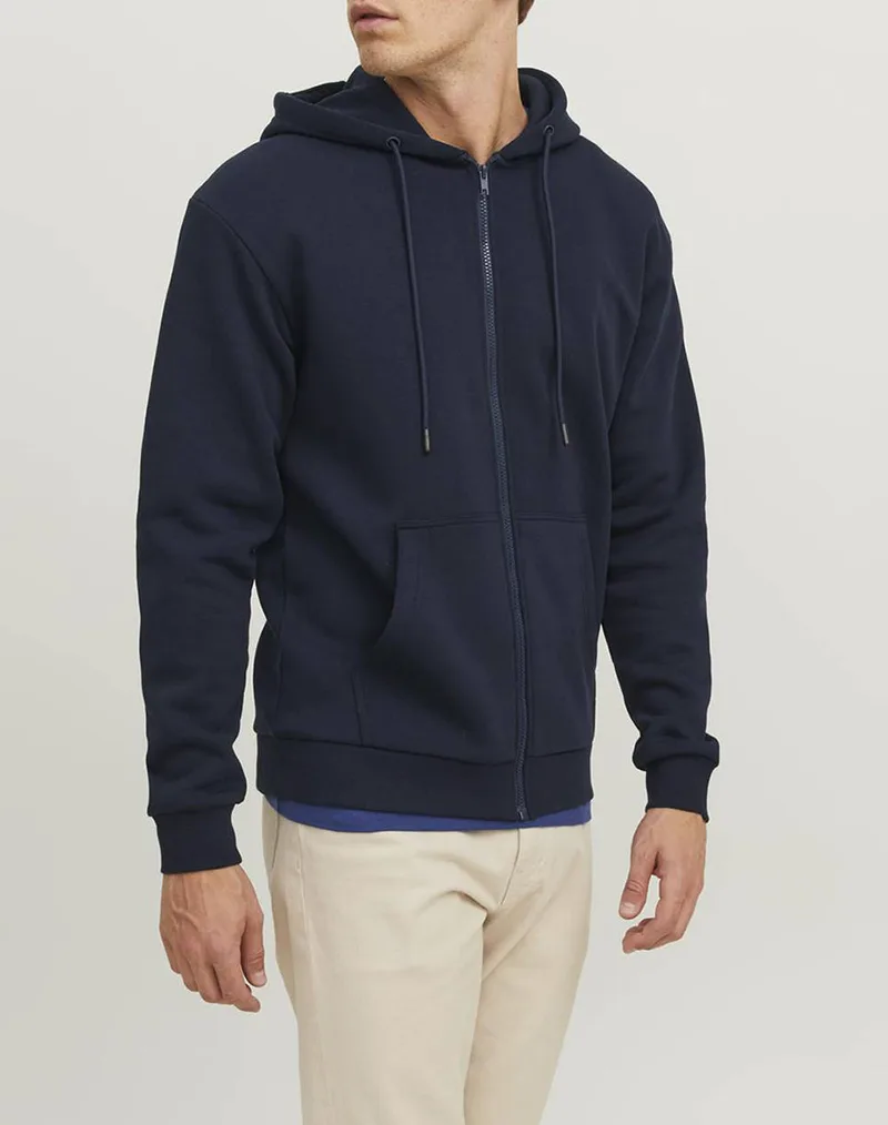 JACK&JONES JJEBRADLEY SWEAT ZIP HOOD NOOS 12249342-Navy Blazer DarkBlue