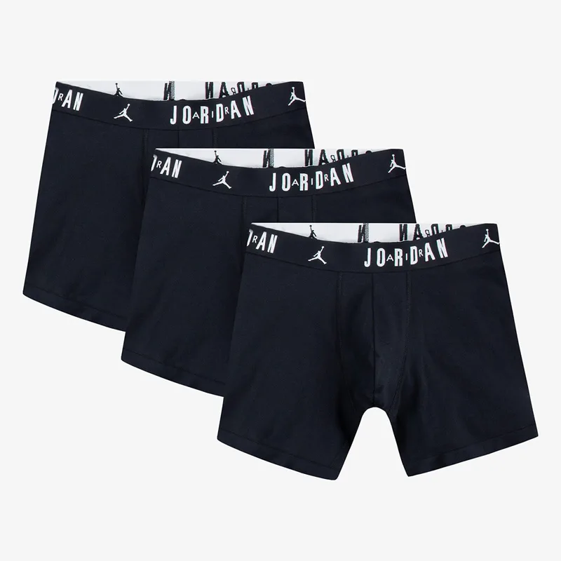 Μπόξερς Jordan Flight Cotton Core 3-Pack Boxer Brief Black XXL