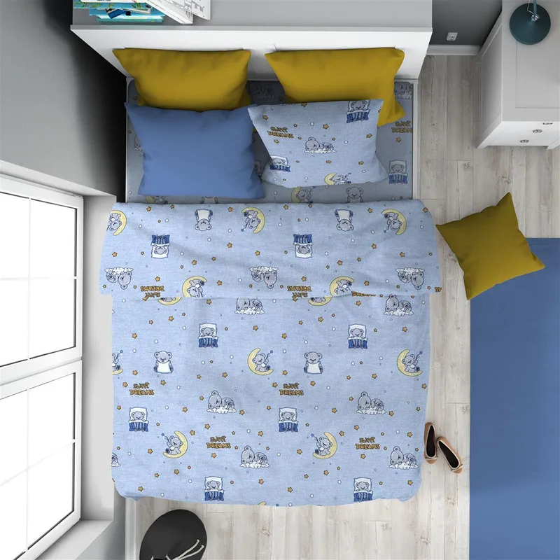Παπλωματοθήκη Βαμβακερή Μονή 160x240εκ. Sweet Dreams 551 Sky Blue DimCol (Ύφασμα: Βαμβάκι 100%, Χρώμα: Μπλε) - DimCol - 32110823033