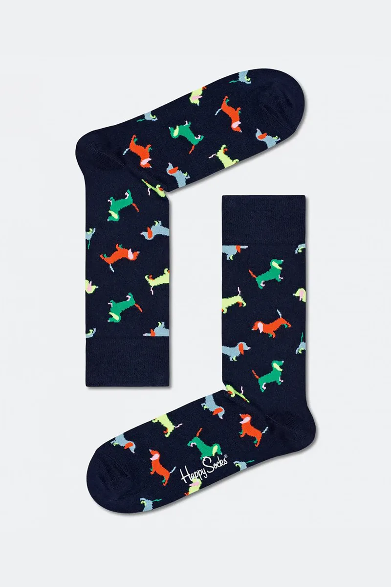 Happy Socks unisex κάλτσες "Puppy Love" - PUL01-6500 Μαύρο