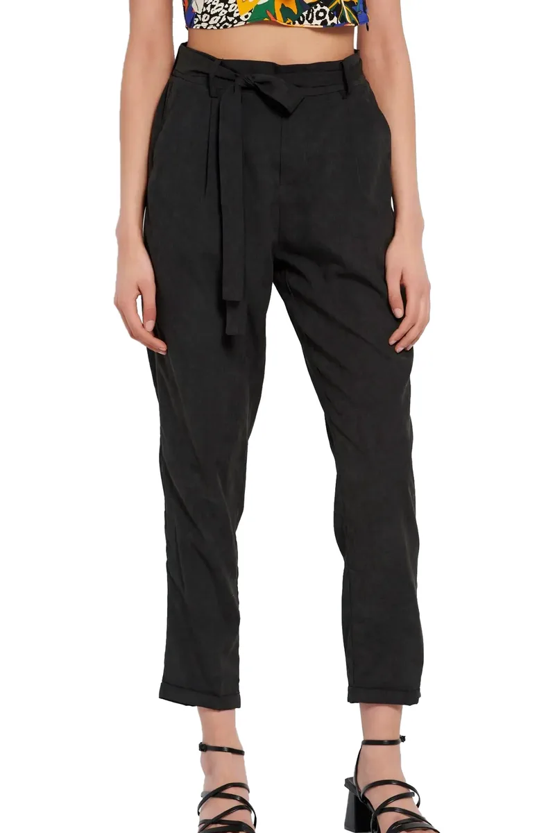 Παντελόνι Υφασμάτινο Funky Buddha Casual FBL007-105-02-BLACK Γυναικείο