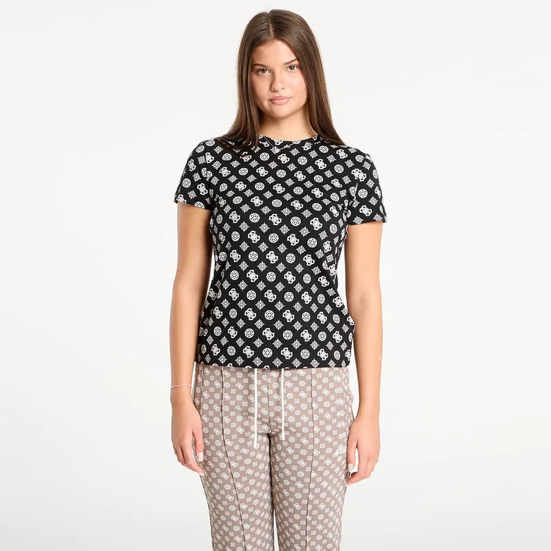 T-shirt GUESS Gloria Peony Ss T-Shirt Black XS