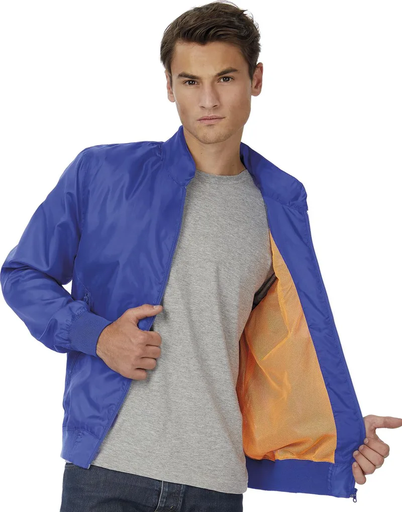 Ανδρικό Μπουφάν με Κουκούλα JM963 B&C Trooper Men Royal/Neon Πορτοκαλί