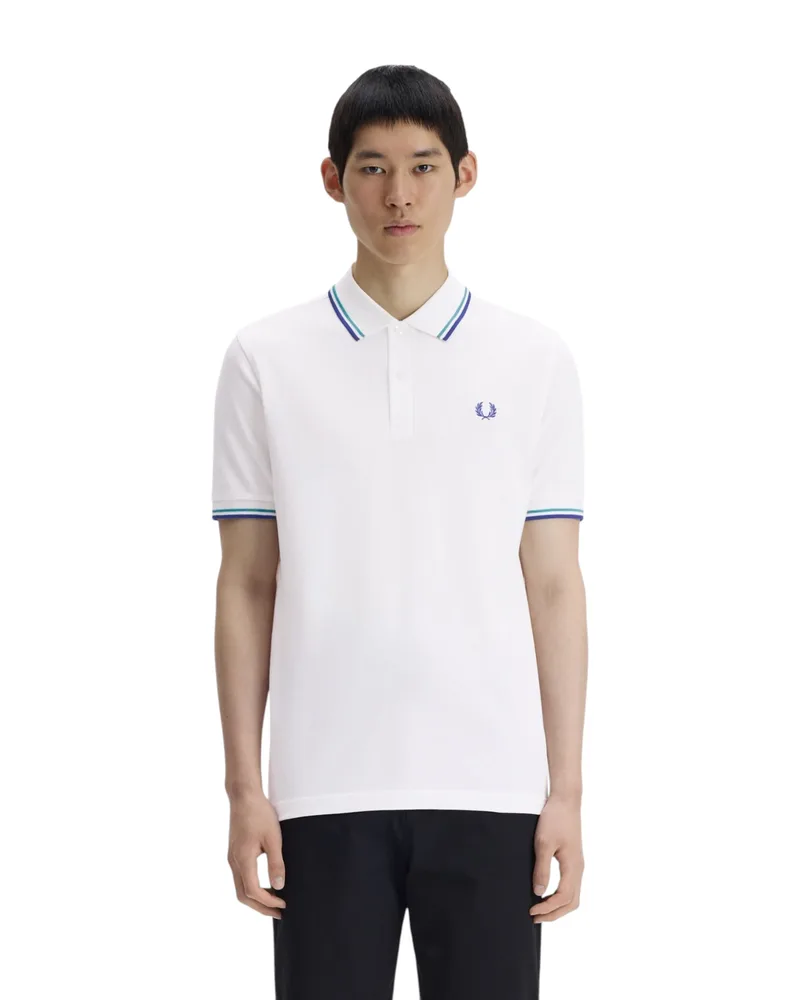 Fred Perry Ανδρική Μπλούζα Twin Tipped Polo M3600-94A Λευκό