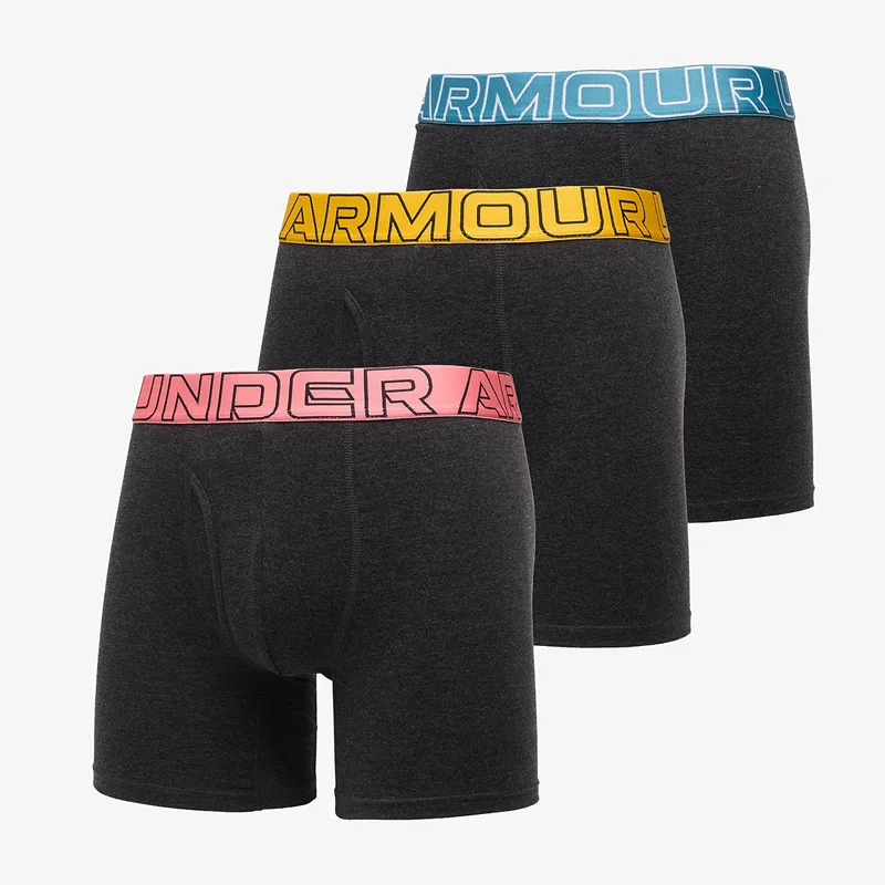 Μπόξερς Under Armour Performance Cotton Solid 6in 3-Pack Black S