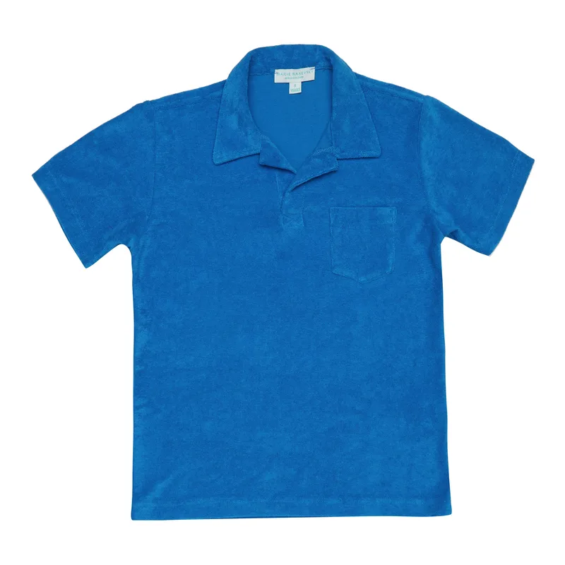 BOY'S TERRY POLO T-SHIRT BLUE