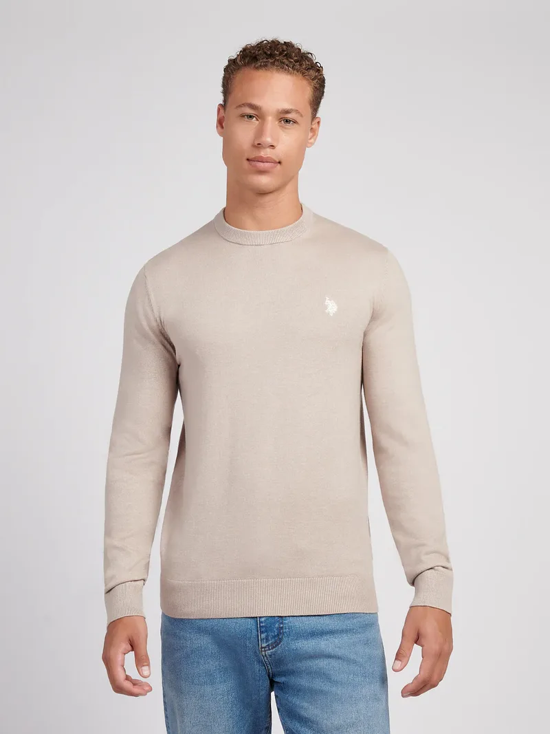 Us Polo Assn. Ανδρικό Πουλόβερ US42 173 006-01-208 Μπεζ