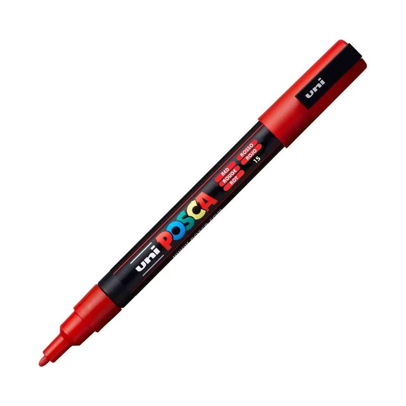 Μαρκαδόρος Posca Fine PC-3M Red 1.3mm Uni-Ball
