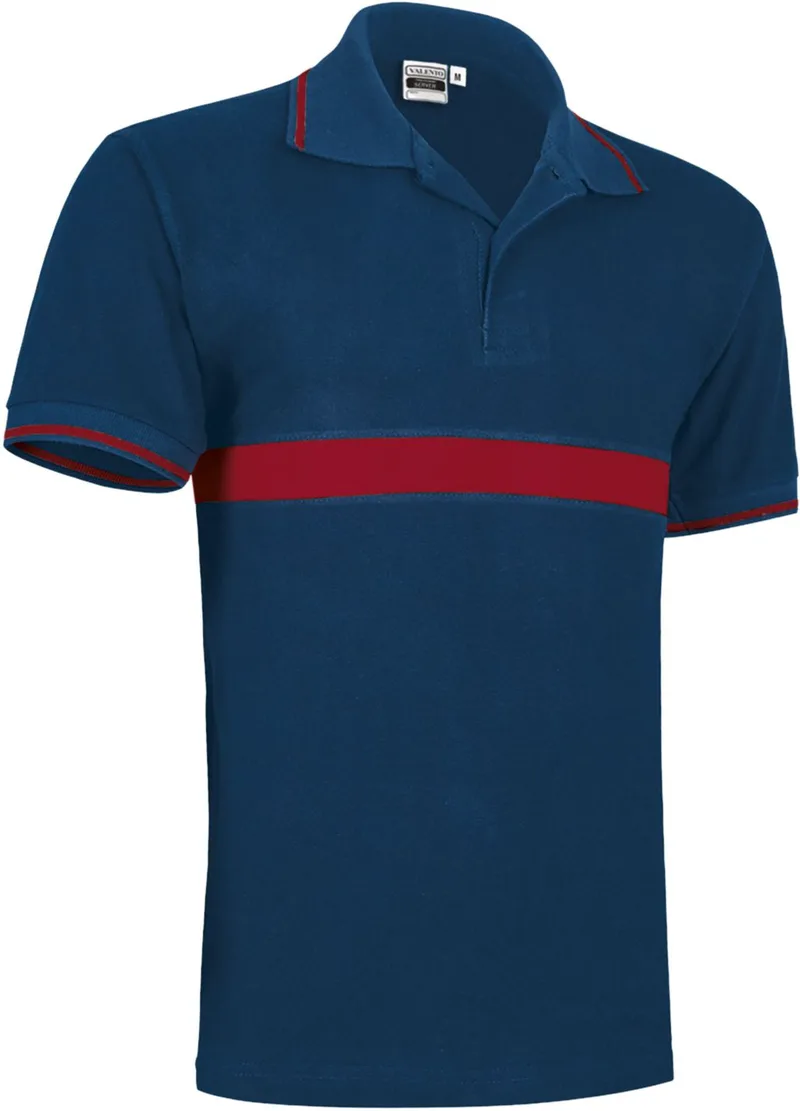 Κοντομάνικο Polo Shirt SERVER Valento POVASECMR Orion Navy Blue-Lotto Red