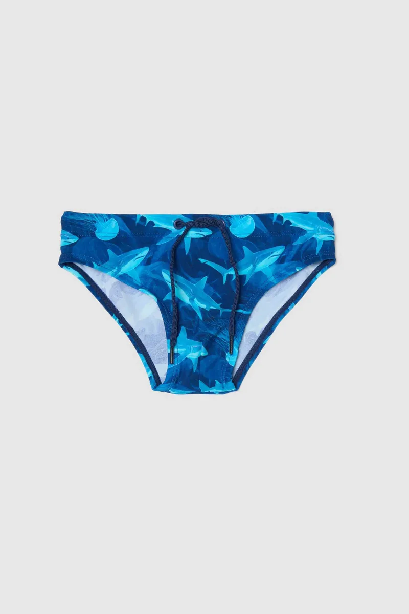 OVS παιδικό μαγιό σλιπ με all-over print - 002676203 Μπλε