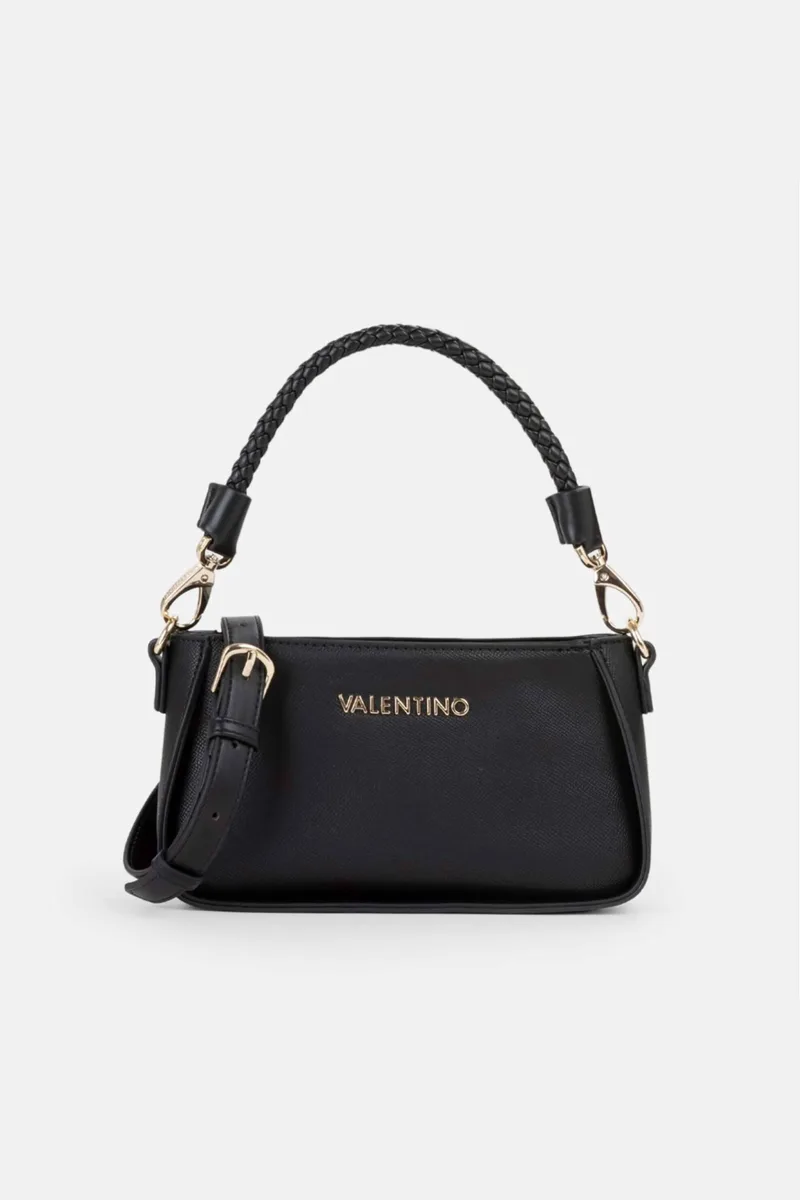 Valentino γυναικεία τσάντα ώμου με μεταλλικό λογότυπο "Eris Re" - 73LVBS9OM13/ERI Μαύρο