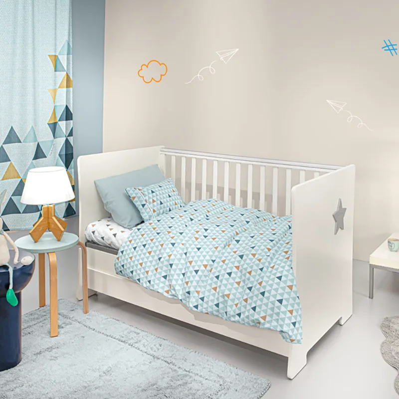 Σεντόνια Κούνιας (Σετ) 115X170 Guy Laroche Bebe Two2Twenty Aqua Χωρίς Λάστιχο (115x170)