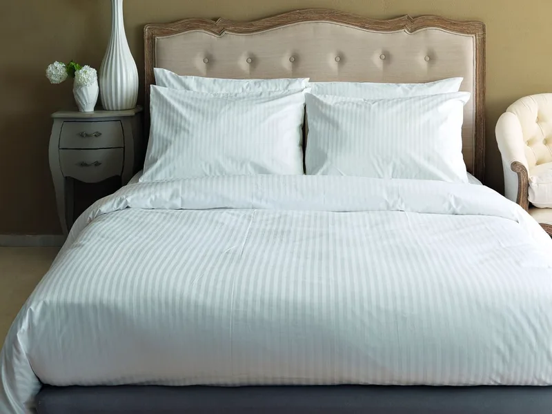 Παπλωματοθήκη Μονή 160x240 White Stripes Plain Palamaiki White Comfort Ριγέ (160x240)