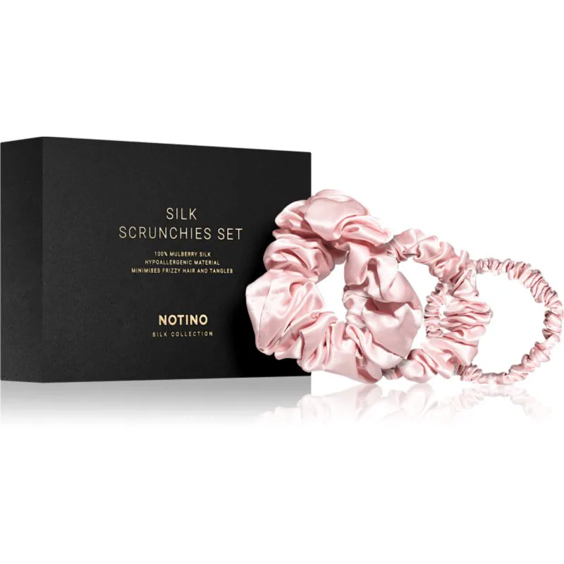 Notino Silk Collection Scrunchie Set σετ μεταξωτά λαστιχάκια για τα μαλλιά απόχρωση Ροζ