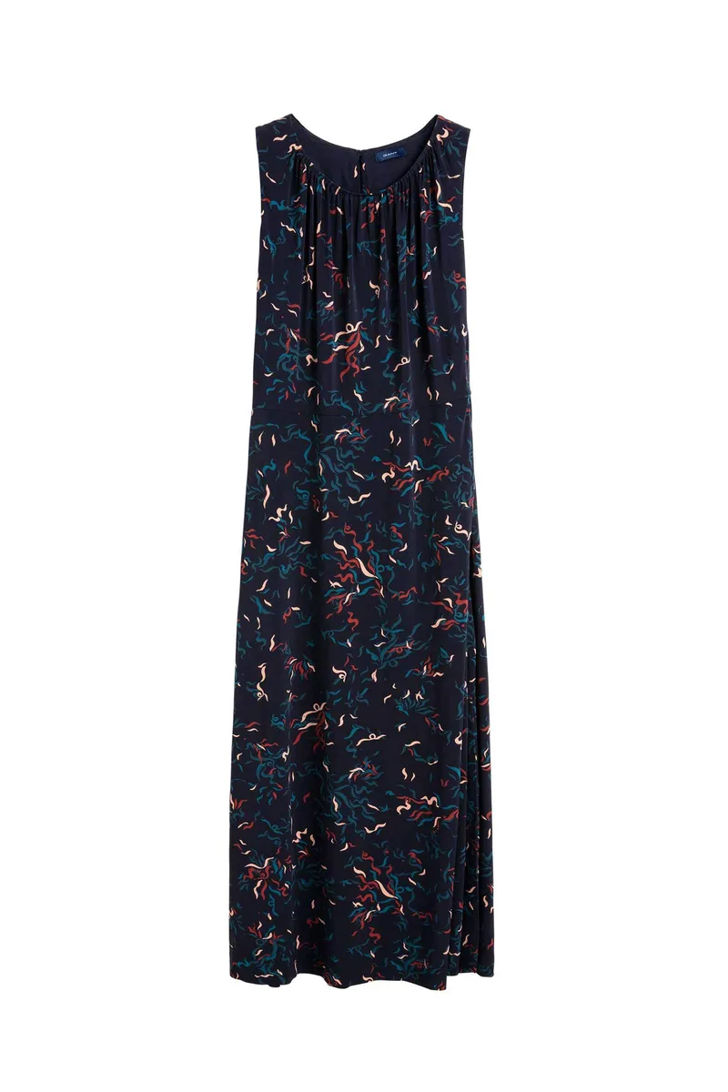 Gant γυναικείο maxi φόρεμα με all-over contrast print - 4204342 Σκούρο Μπλε