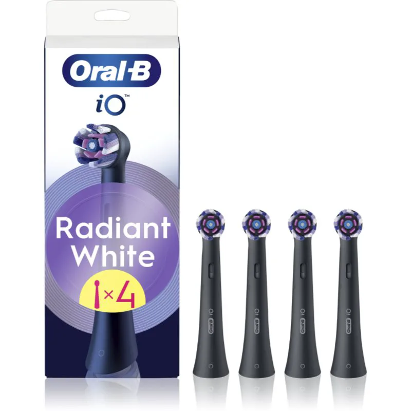 Oral-B iO Radiant White ανταλλακτική κεφαλή για οδοντόβουρτσα με λευκαντικές ίνες Black 4 τμχ