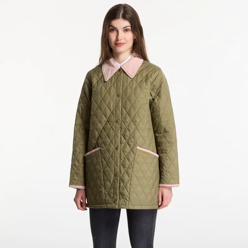 Μπουφάν Barbour Icons Modern Liddesdale Quilted Jacket Bleached Olive/ Ancient/ Gardenia XS