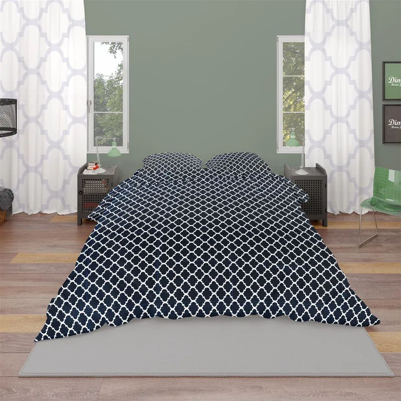 ΣΕΝΤΟΝΙΑ ΕΜΠΡΙΜΕ ΣΕΤ 4 τεμ Windows 175 240X270 Dark blue-White Cotton 100%
