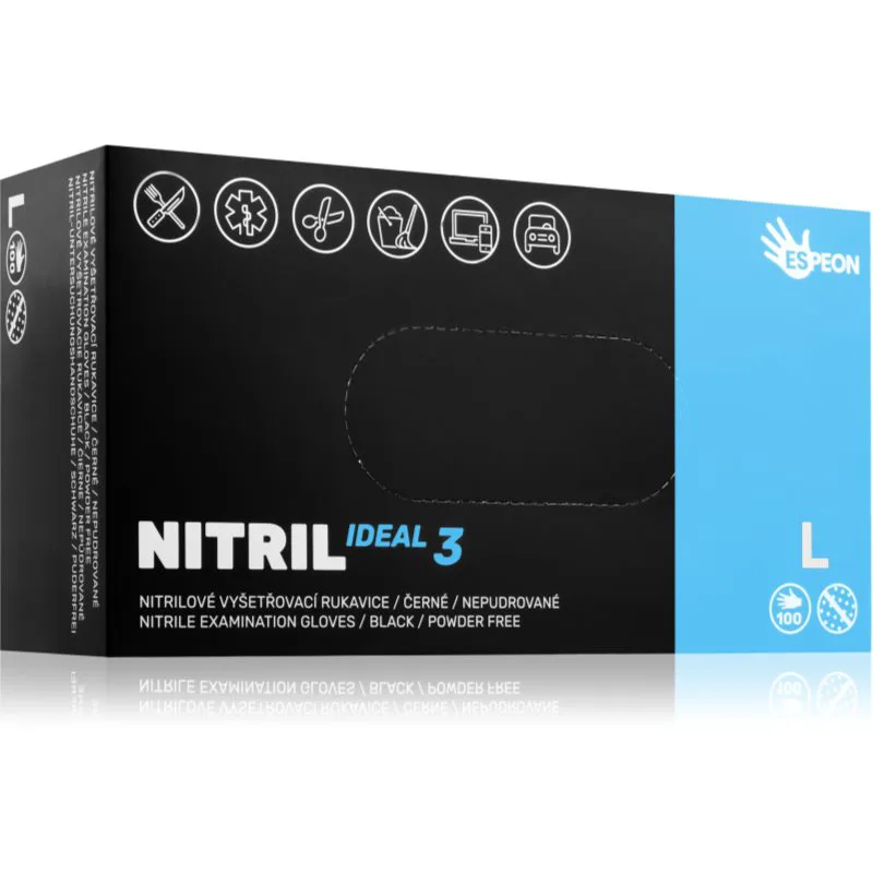 Espeon Nitril Ideal3 Examination Gloves Blue εξεταστικά και προστατευτικά γάντια νιτριλίου χωρίς πούδρα μέγεθος L 100 τμχ