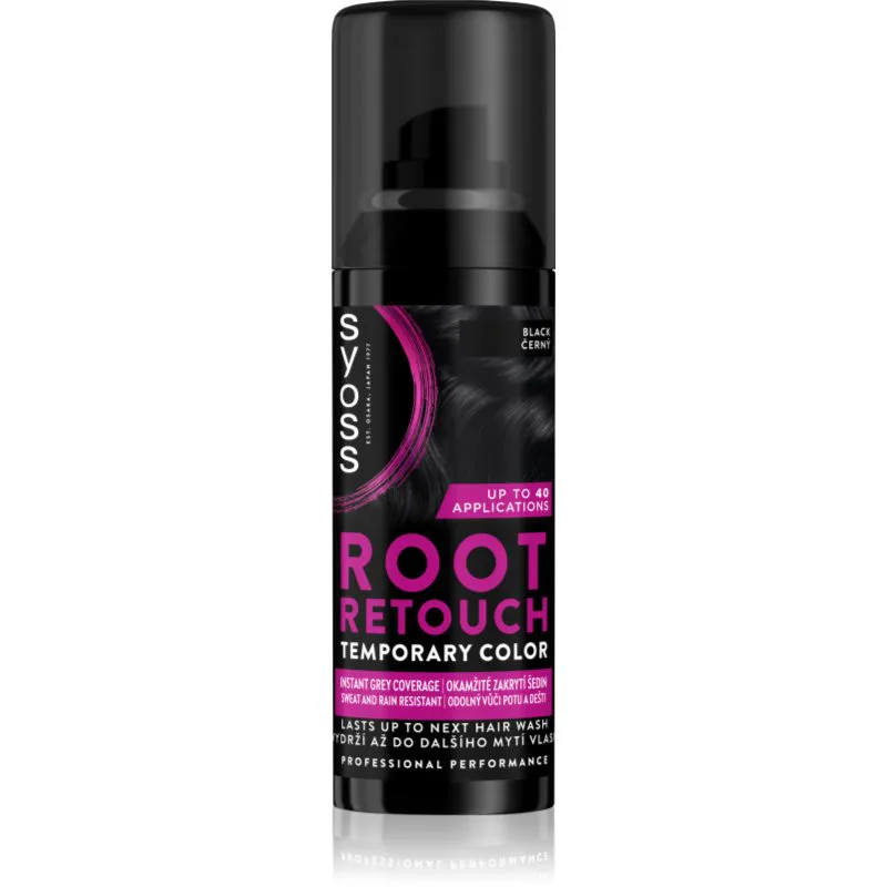 Syoss Root Retoucher βαφή για τη ρίζα με χρώμα σε σπρέι απόχρωση Black 120 ml