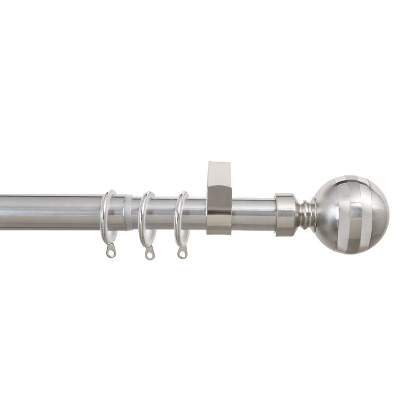 Κουρτινόξυλο Φ28mm Μονό Επεκτεινόμενο 140-240cm Με Άκρα Grace Chrome 998161