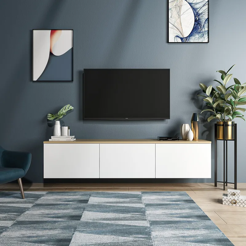 Βάση Τηλεόρασης Neon - White 382Nrc1108 (160x35x32)