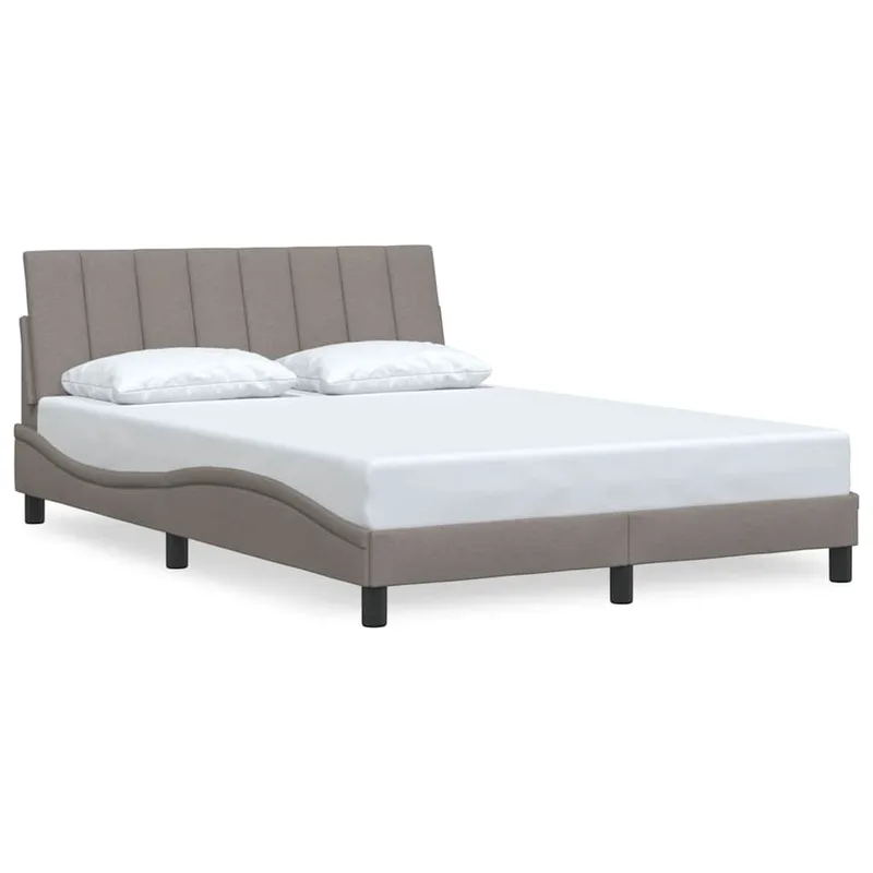 vidaXL Σκελετός Κρεβατιού Χωρίς Στρώμα Hanko Taupe 140x190 εκ. Υφασμάτινο